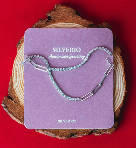 Silverio Crystal Chain Anklet