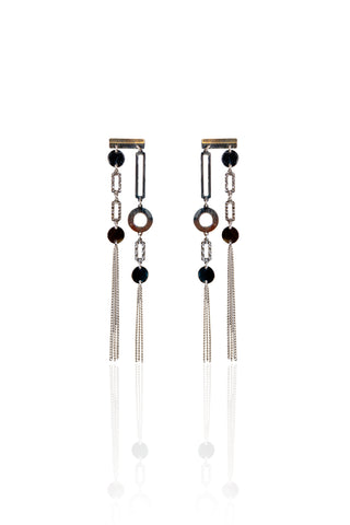 Silverio Geometric Chain Drop Earrings