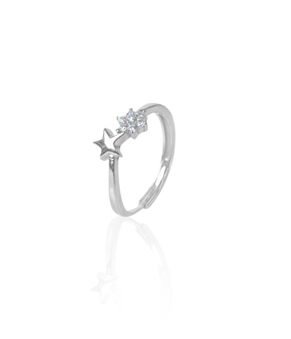 Silverio Sterling Silver Star and Crystal Accent Ring